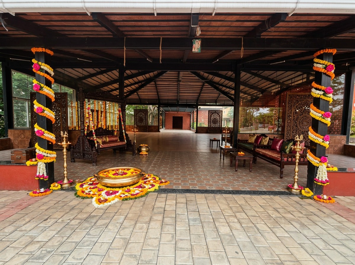 Traditional Haldi Swing & Floral Urli Setup at ARC Pyramid